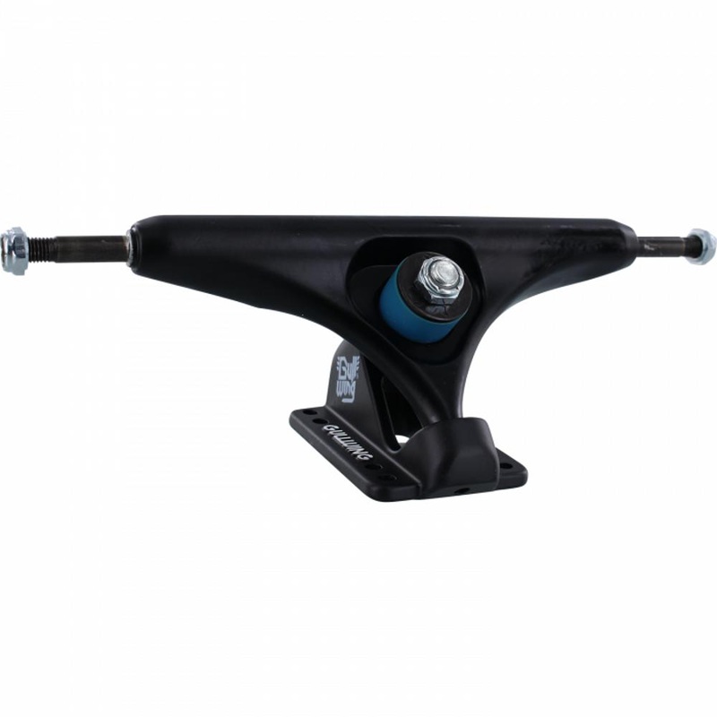 Gullwing Reverse 10.0/47 Black/Black W/Blue Bush Longboard Trucks | Set of 2