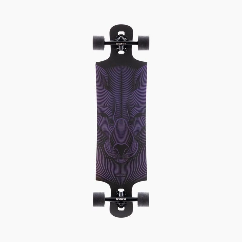 Landyachtz Drop Hammer Night Fox 36.5″ Drop Through Longboard – Black