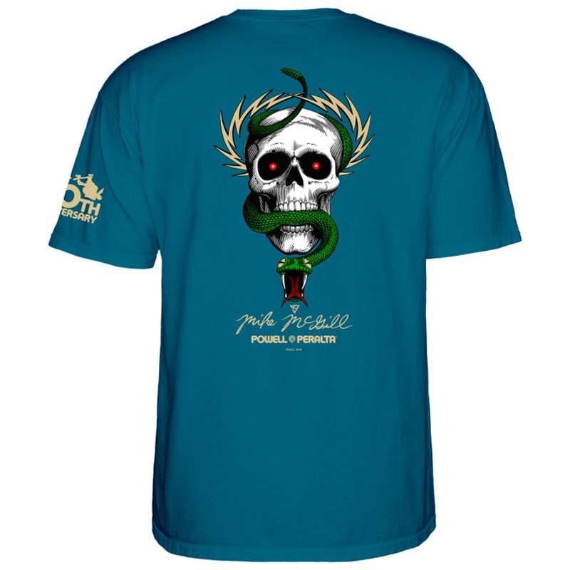 Powell Peralta McGill Skull and Snake 40th T Shirt Galapagos Blue Small