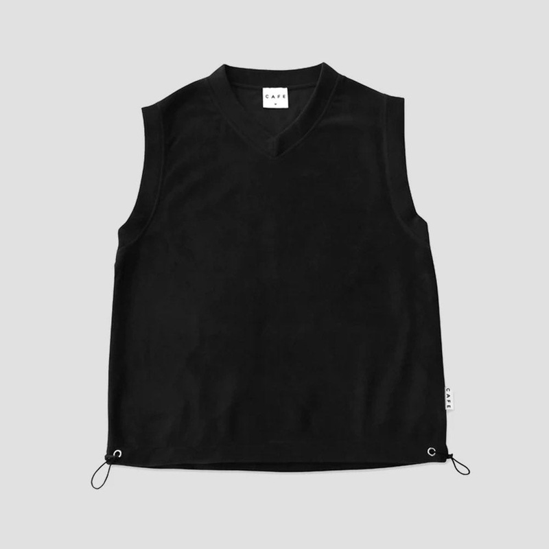 Skateboard Cafe Fleece Vest Black Small