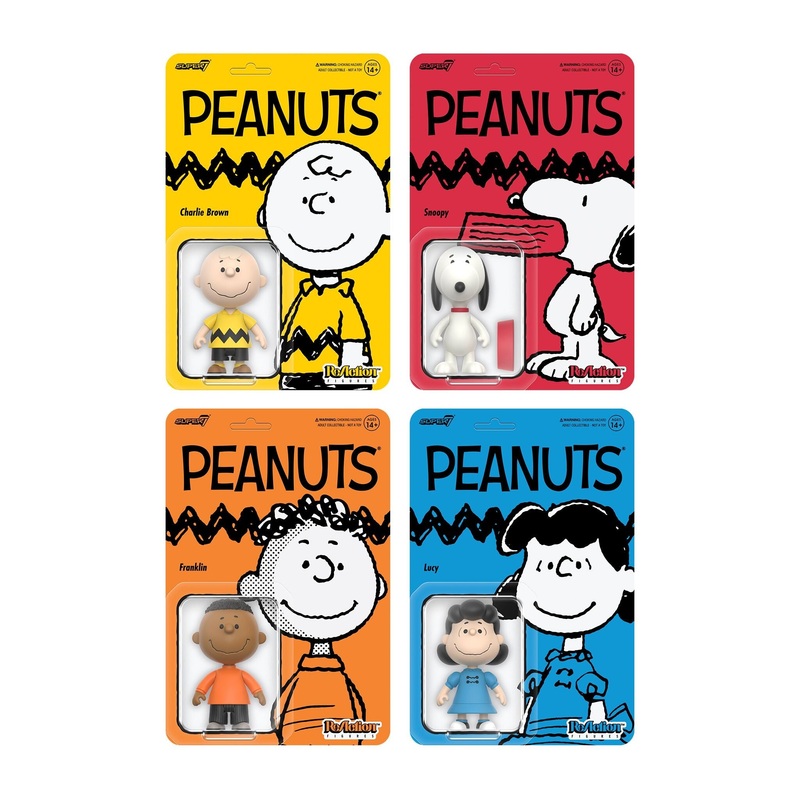 Super7 x Peanuts – Charlie Brown, Snoopy, Lucy, & Franklin W7 ReAction Figures