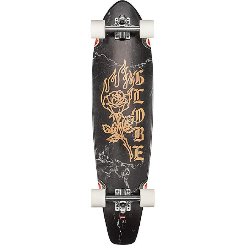 Globe The All Time Black Rose 35″ Kicktail Longboard Complete