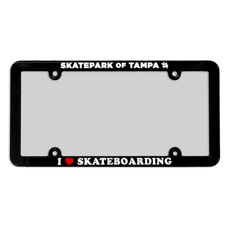 Skatepark of Tampa I Heart Skateboarding License Plate Frame Black One Size Fits All