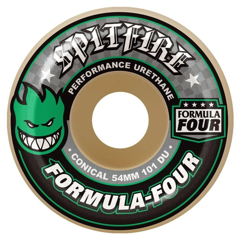 Spitfire F4 Conical Green Print Wheels 101D 54mm 54mm