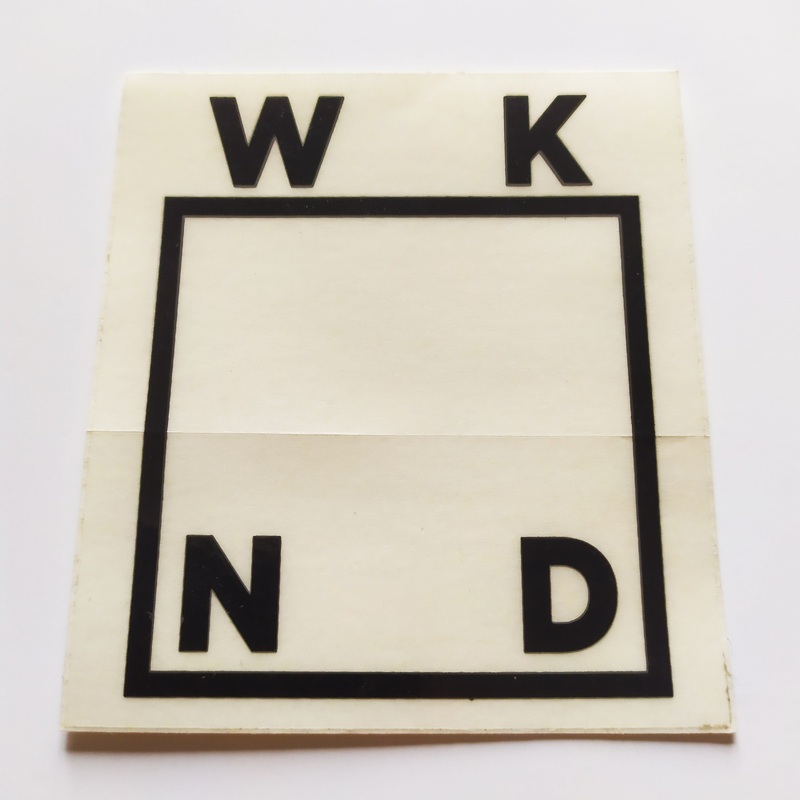 WKND Skateboard Sticker – 7.5cm high approx