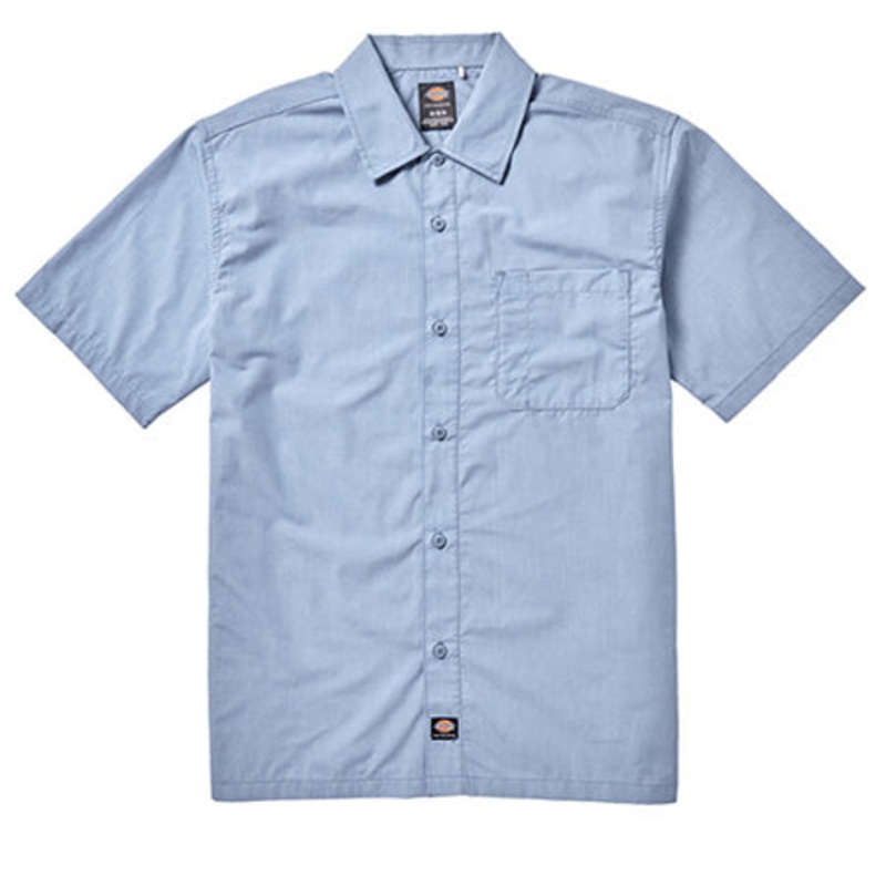 Dickies Skate Waynesboro Button-Up Shirt Coronet Blue Chambray Small