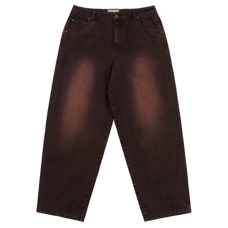 Dime Baggy Denim Pants Sandblasted Copper 32