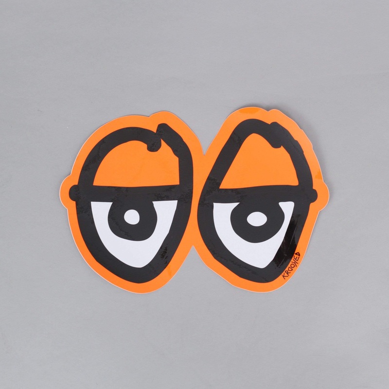 Krooked Eyes Diecut Large Sticker Orange