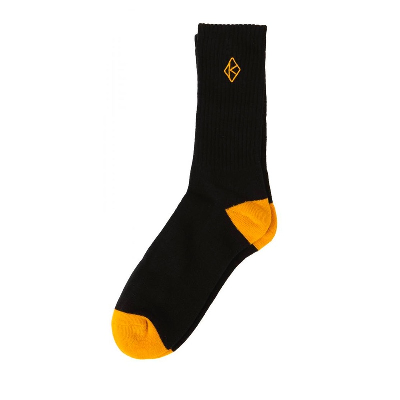 Krooked Sock Diamond K – Black/Gold Emb.