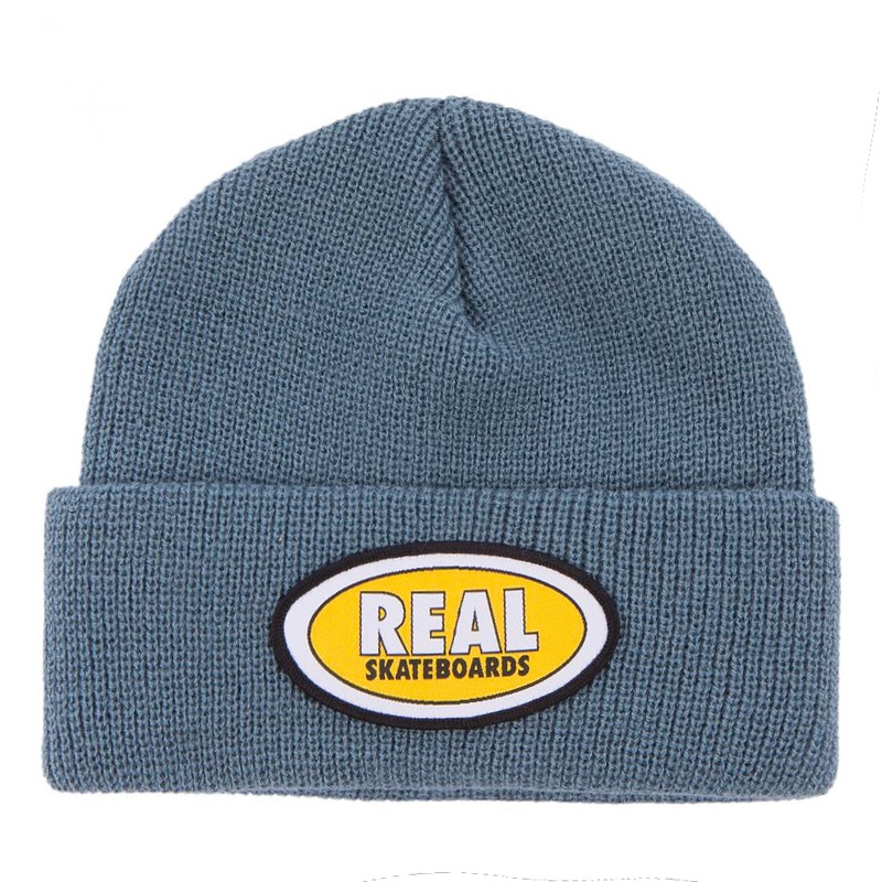 Real Oval Cuff Beanie – Grey