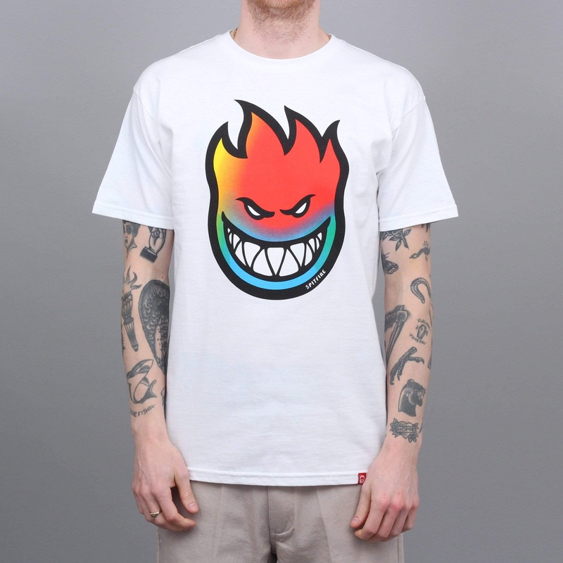 Spitfire Bighead Tie Dye Fade Fill 4 T-Shirt White / Multi Small