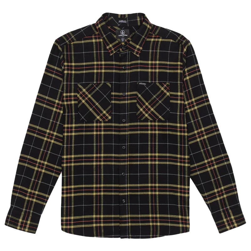 Volcom Netastone Flannel Shirt Black Medium