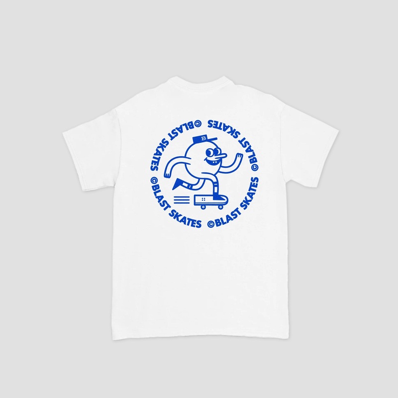 Blast Skates Classic Round Logo T-Shirt White Small