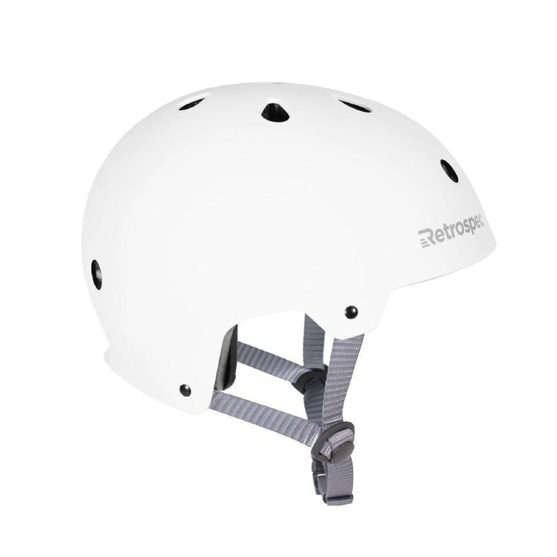 CM-2 Matte White Commuter Longboard Skateboard Helmet Small: 20″-21.75″
