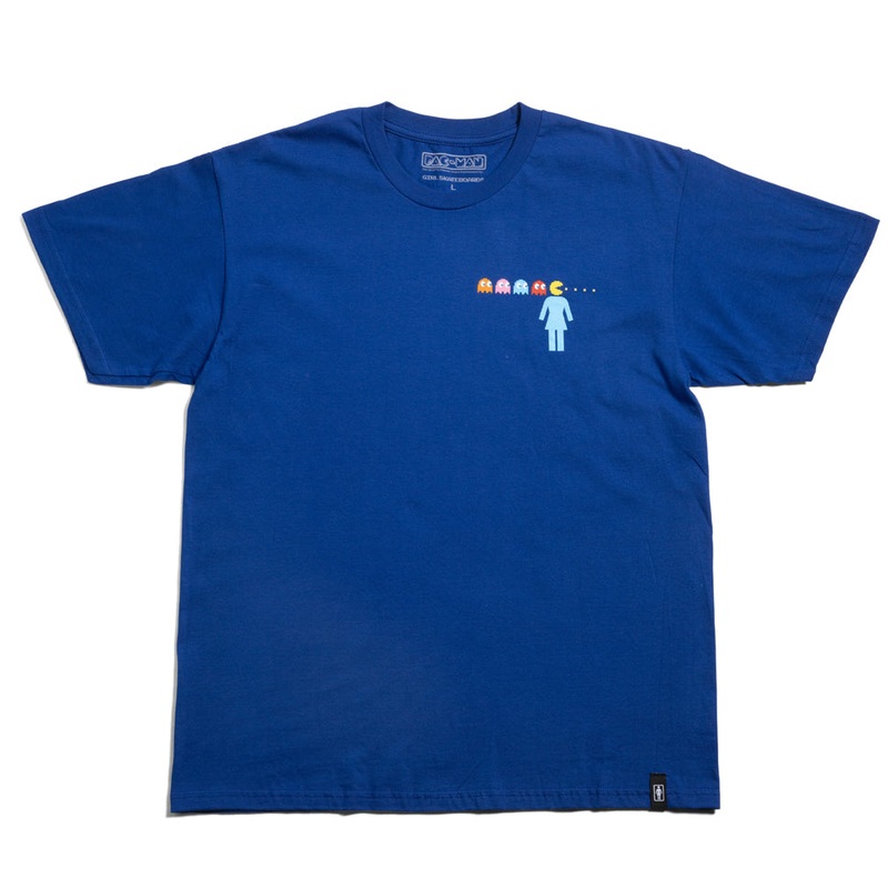 Girl OG Pac-Man Maze T Shirt Blue Small