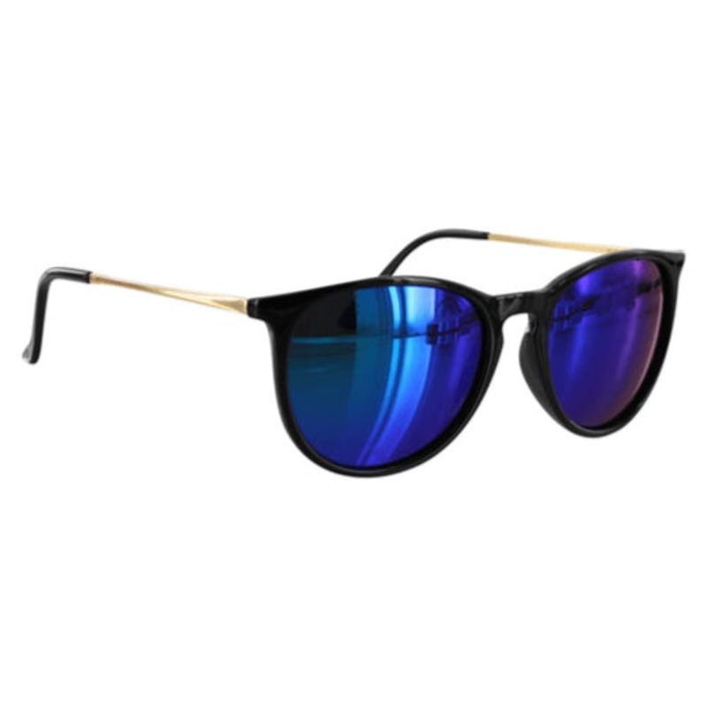 Glassy Sierra Polarized Sunglasses Black/Gold/Blue Mirror
