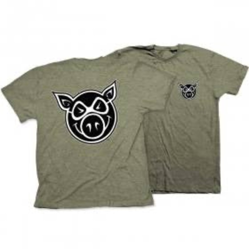 Pig Wheels Pig Head T Shirt Military S