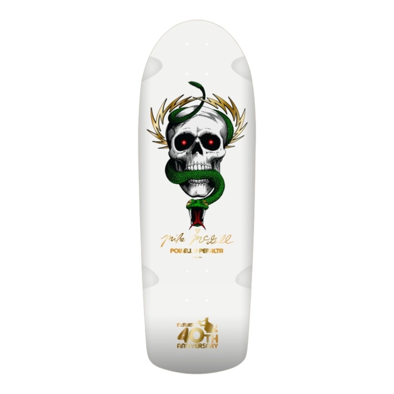 Powell Peralta Mike McGill 40th Anniversary Reissue Skateboard Deck McTwist White W/Gold Foil – 10 10.0