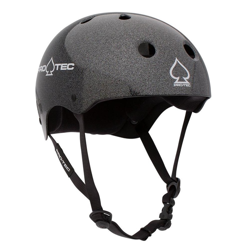 Pro-Tec Classic Black Metal Flake Skateboard Longboard Helmet S