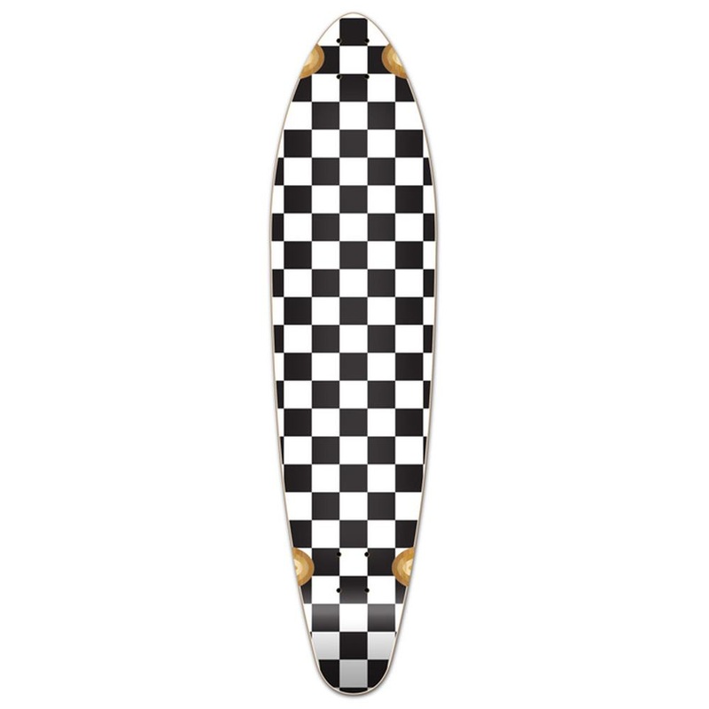 Punked Kicktail Longboard Deck – Checker White Deck