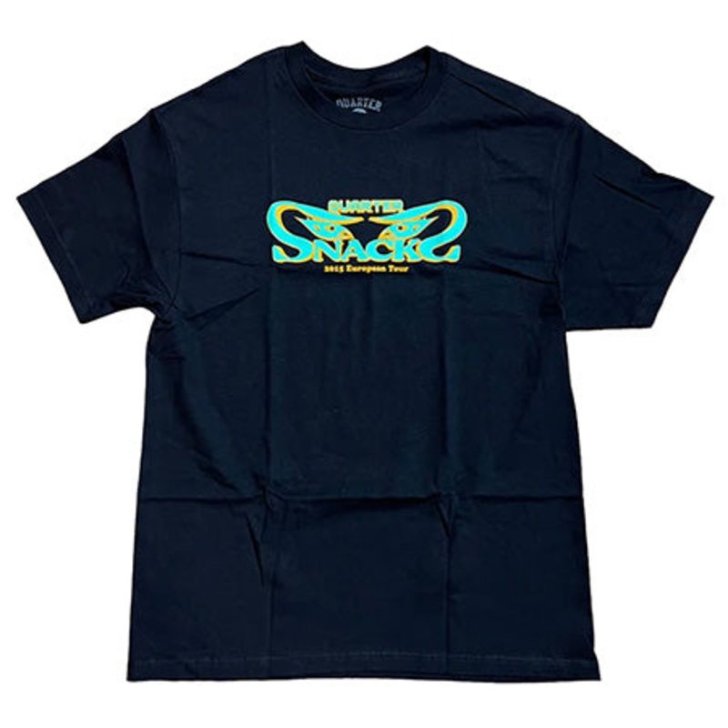 Quartersnacks Euro Tour T Shirt Black Extra Large
