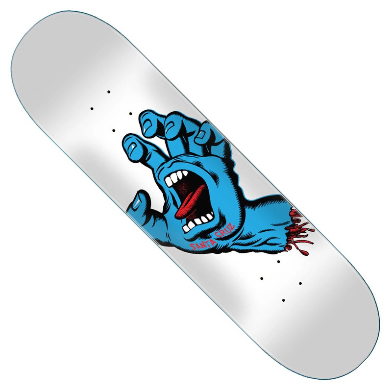 Santa Cruz Screaming Hand White Deck White 8.25 x 31.8 WB:14.1875