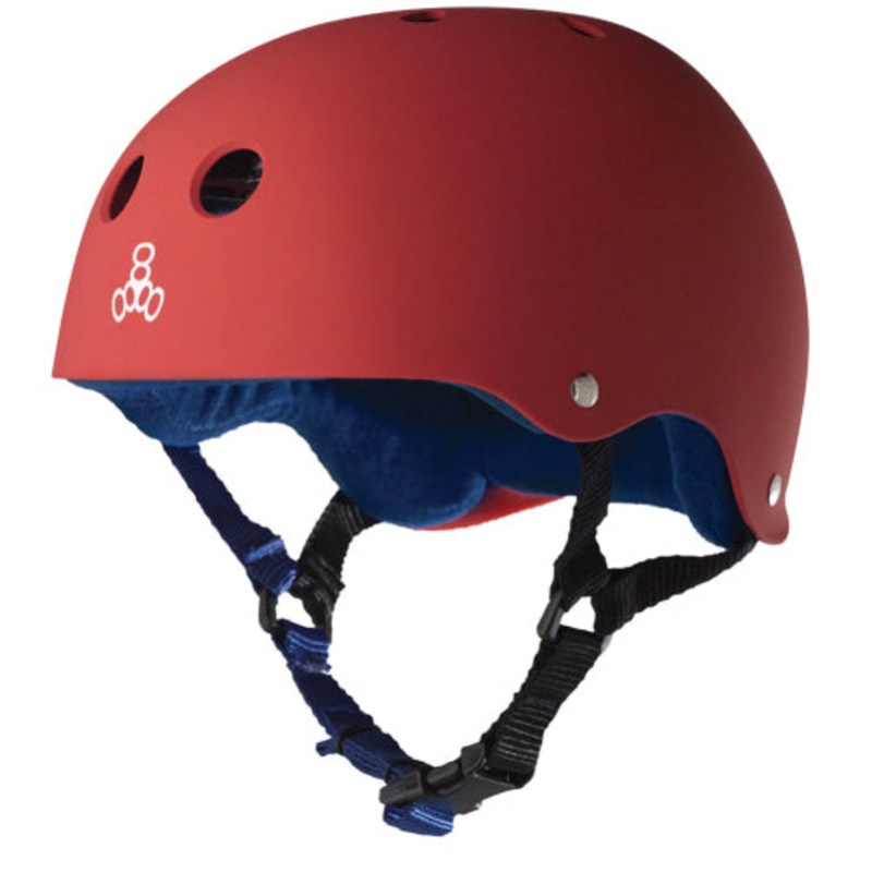 Triple Eight Sweatsaver Helmet – Red Rubber/Blue Small