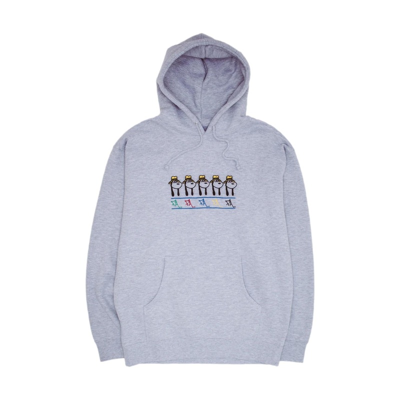 Fucking Awesome Spike Repeat Embroidered Hoodie Heather Grey M