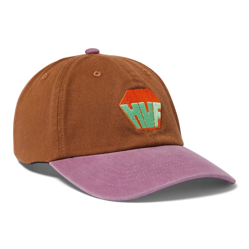 HUF Big Block Washed 6 Panel Hat Brown