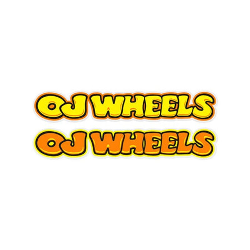 OJ 3 Bubble Letters Sticker Orange/ Yellow 6″