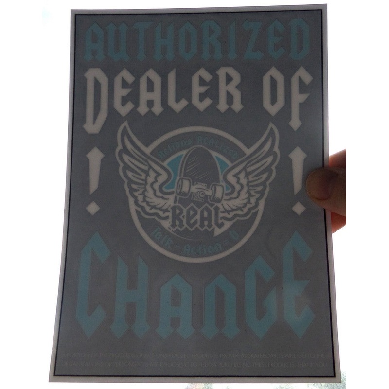 Real Skateboards Authorized Dealer Window Skateboard Sticker