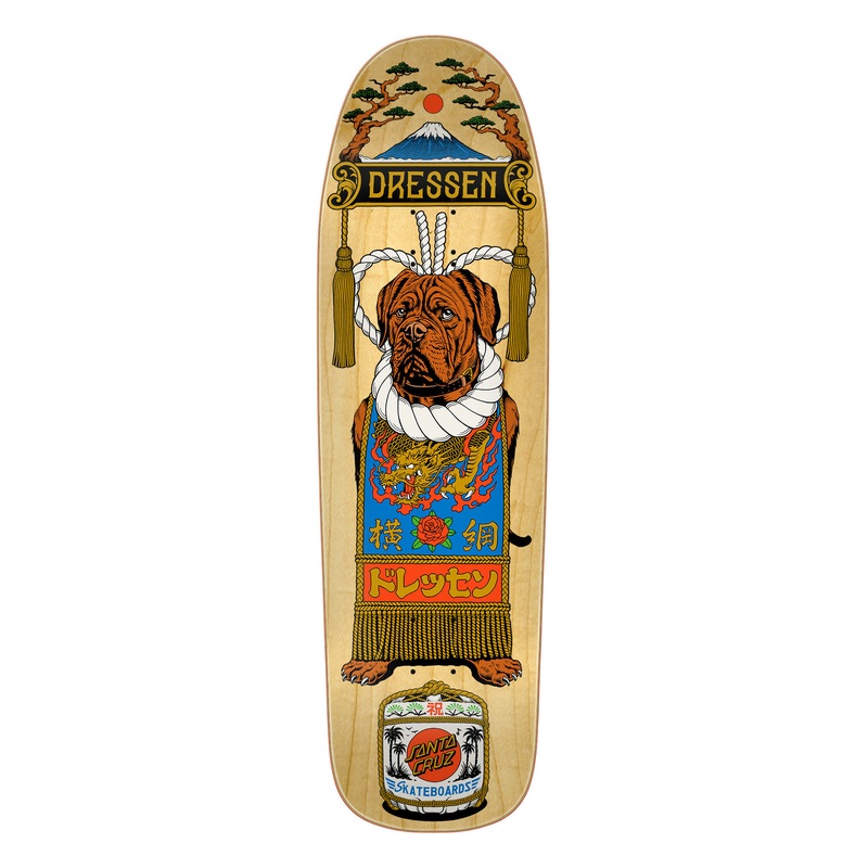 SANTA CRUZ DRESSEN “SUMO DOG” 9.3″ SKATEBOARD DECK