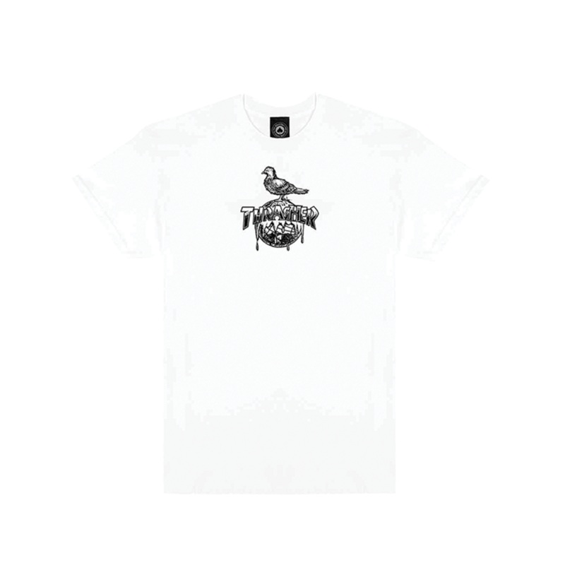 Thrasher x Anti Hero “Cover the Earth” Tee – White Small