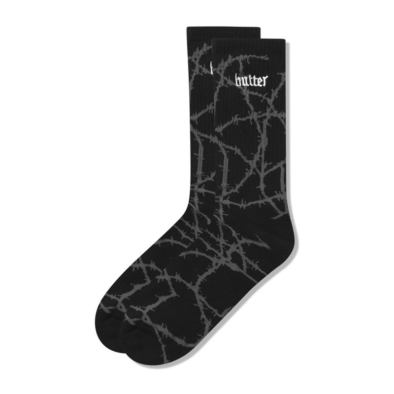 Butter Goods Wired Crew Socks Black One Size Fits All