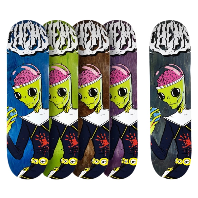 Chems Martian – Cryptid Series Skateboard Deck 8.5″ 8.5″ Yellow Stain WB 14.375″