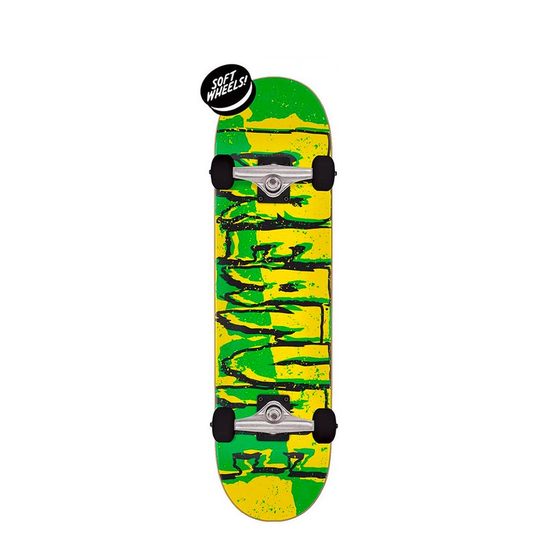 Creature – 7.5″ – Micro Ripped Logo Complete Skateboard – Green / Yellow