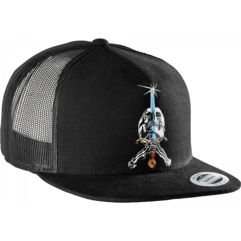 POWELL PERALTA TRUCKER SKULL AND SWORD HAT BLACK OS