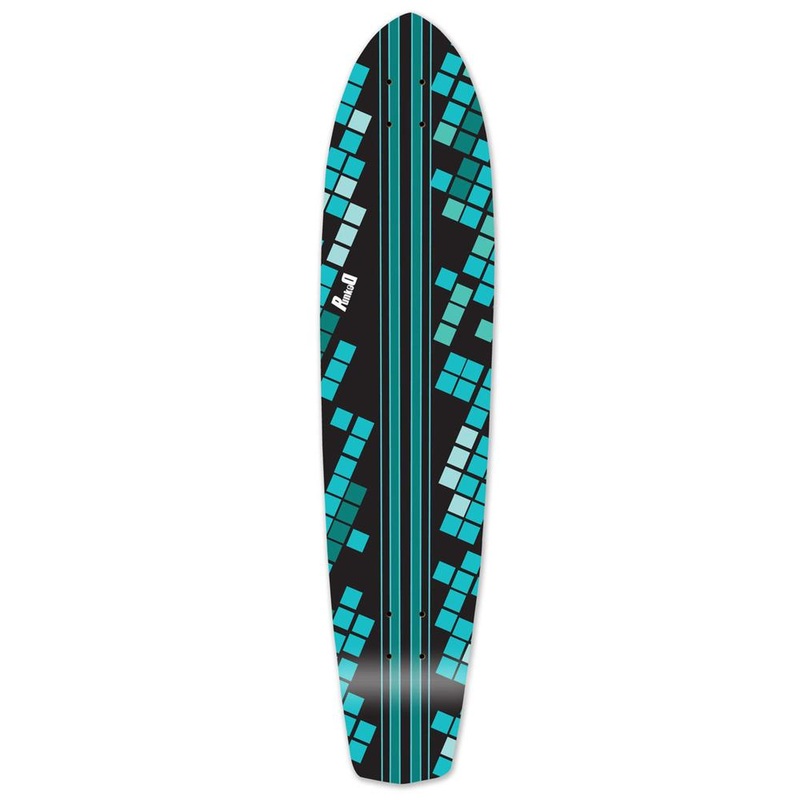 Punked Slimkick Longboard Deck – Black Digital Wave Deck