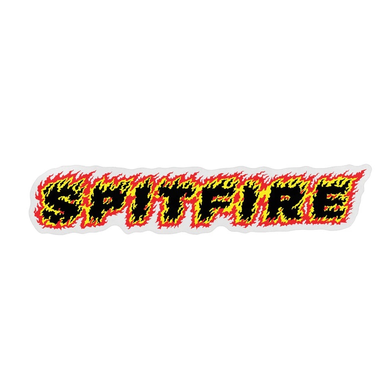 Spitfire Flames Script Sticker Multicolor 2.5″