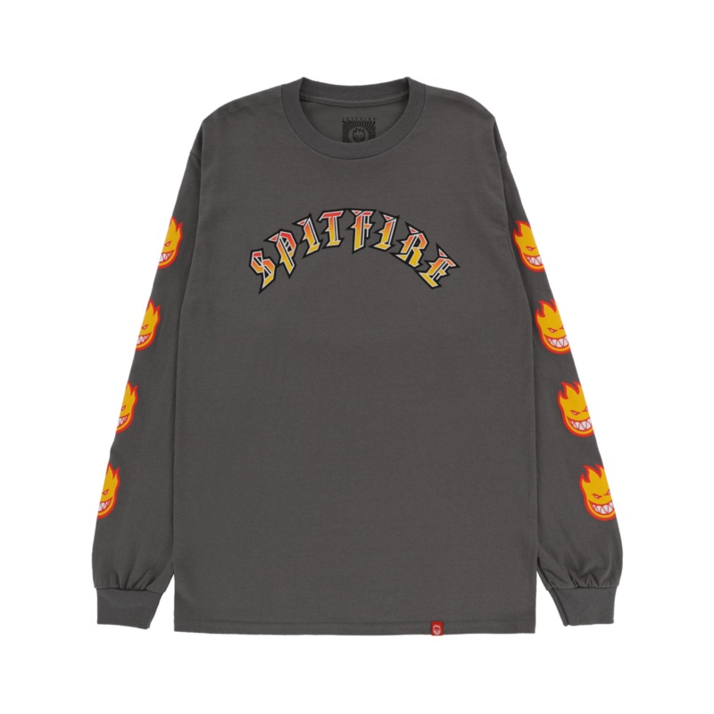 Spitfire Old E Bighead Fill Long Sleeve T-Shirt Grey Medium