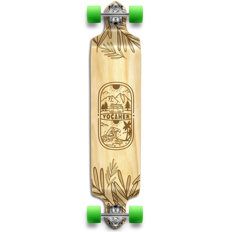 Yocaher Adventure Natural 41.25″ Drop Down Longboard Complete