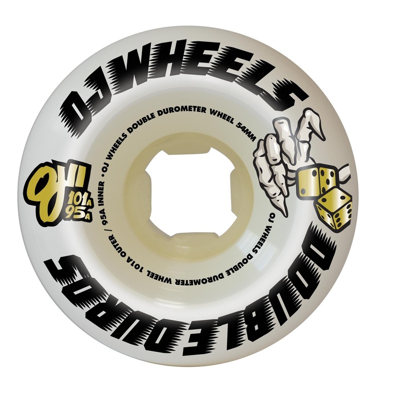 54mm Team Double Duro Mini Combo 101a/95a OJ Skateboard Wheels White 54mm