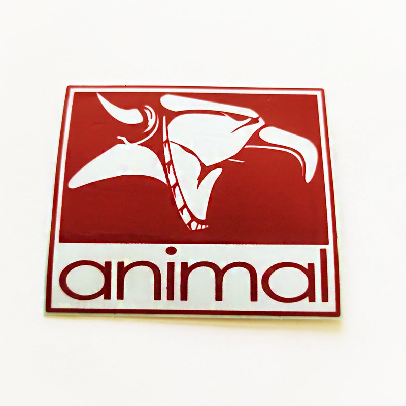 Animal Bikes BMX Sticker / Decal – 4.5 cm across approx – Maroon
