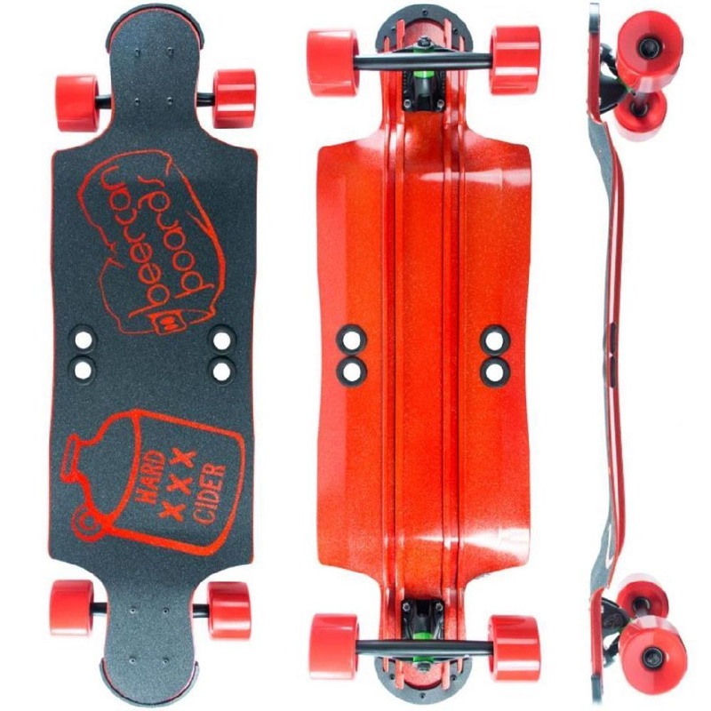 Beercan Red 35″ Hard Cider Drop Down Longboard Complete