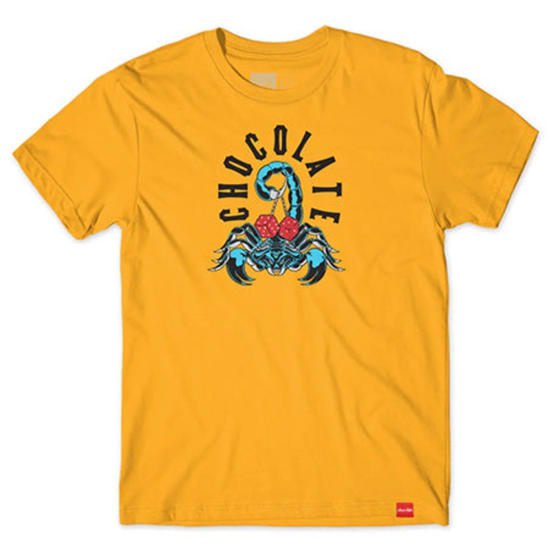 Chocolate Scorpion Dice Youth T Shirt Gold Medium
