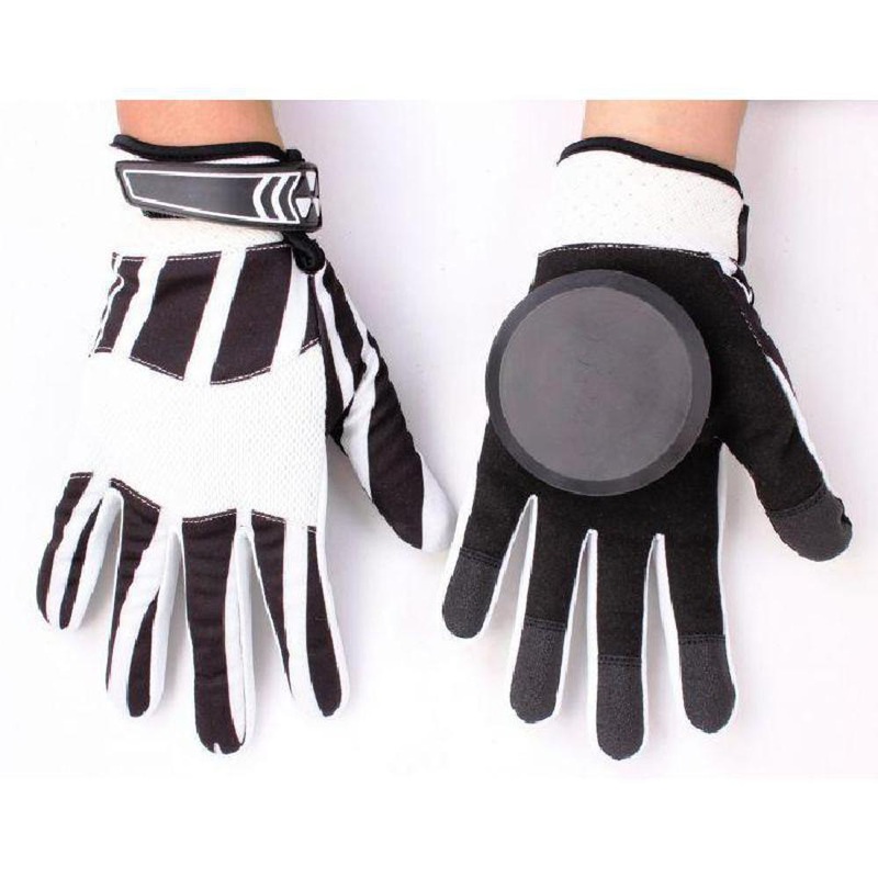 Longboard Downhill Sliding Gloves – Black White