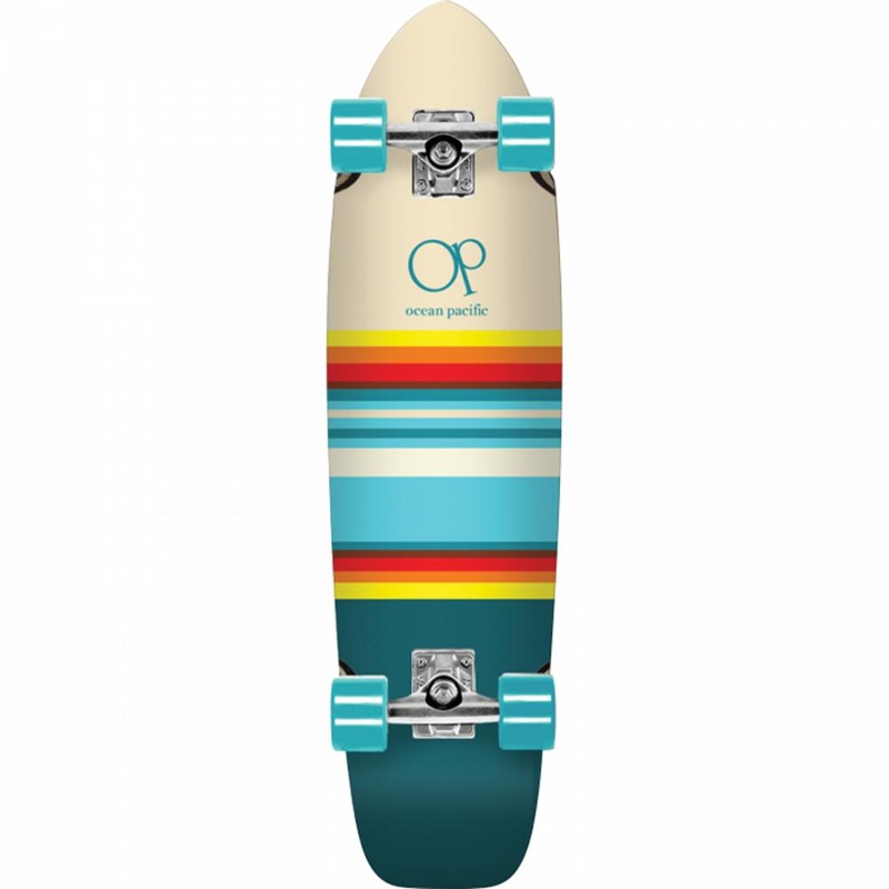 Ocean Pacific Swell Off-White/Teal 31″ Cruiser Longboard Complete
