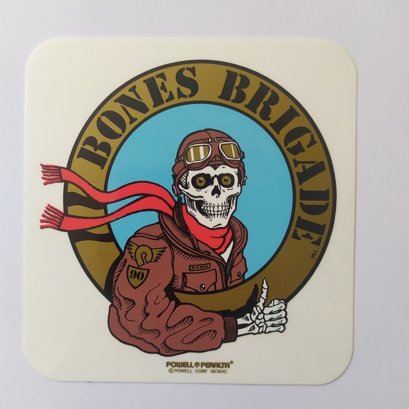 Powell Peralta, Bones Brigade “Ripper Pilot” Skateboard Sticker. 11 cm