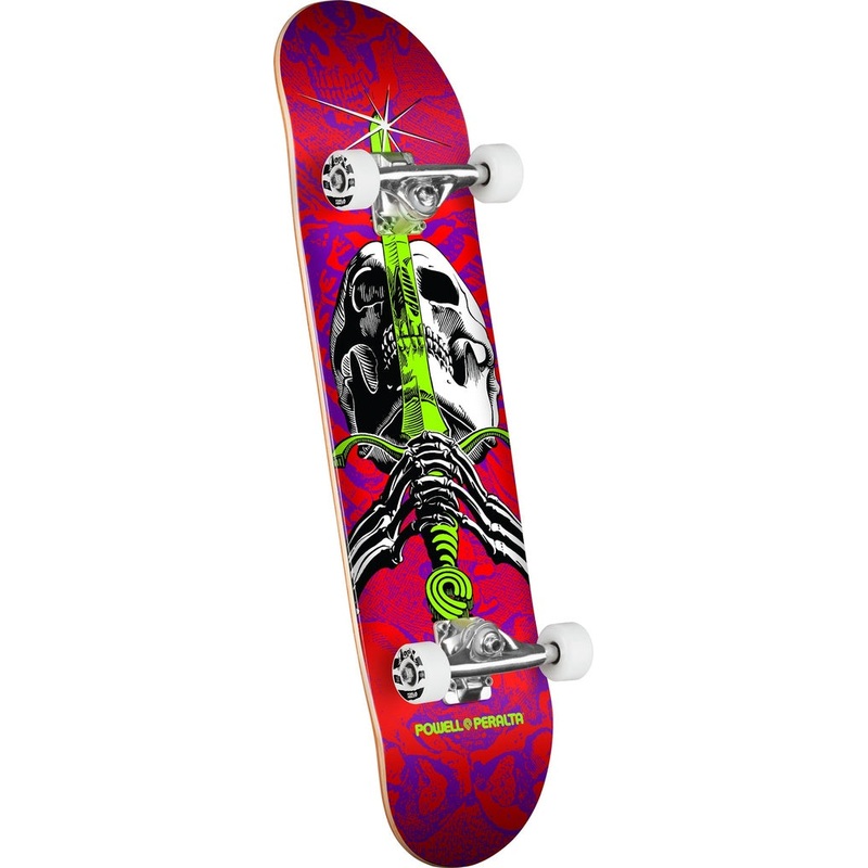 POWELL SKULL & SWORD RED/PURPLE COMPLETE 8.0 X 31.45