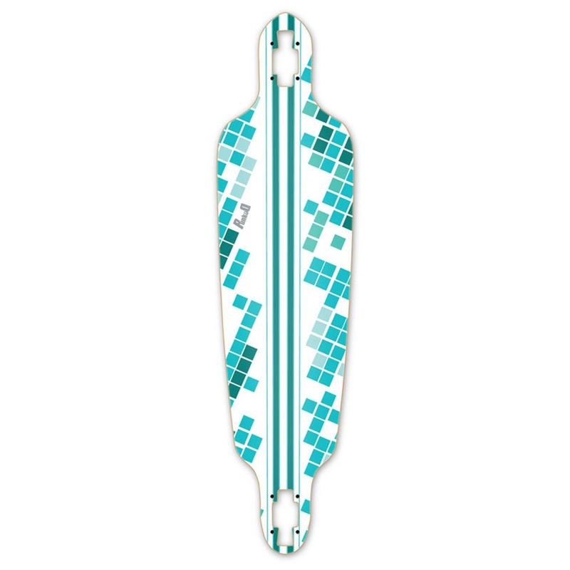 Punked Drop Through White Digital Wave Longboard Deck Deck